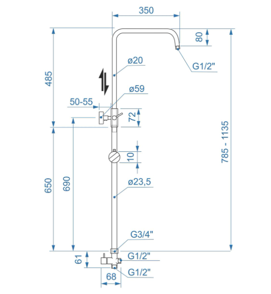 Pulzar SET AQS02100 PU 1 sprchový komplet